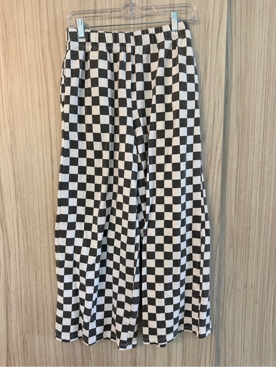 Ascot And Hart Pants - Ascot Hart Grey & White Checkerboard Wide Leg Pants